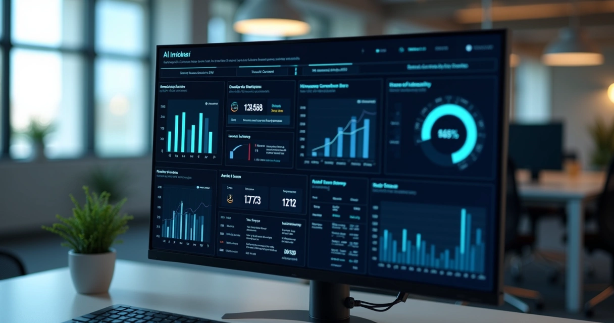 Dashboard de monitoramento de performance e segurança de modelo IA corporativo 