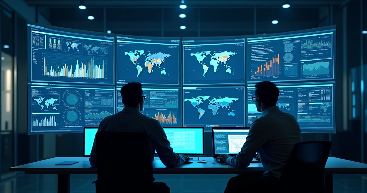 Painel digital mostra gráficos de monitoramento de incidentes SaaS. 