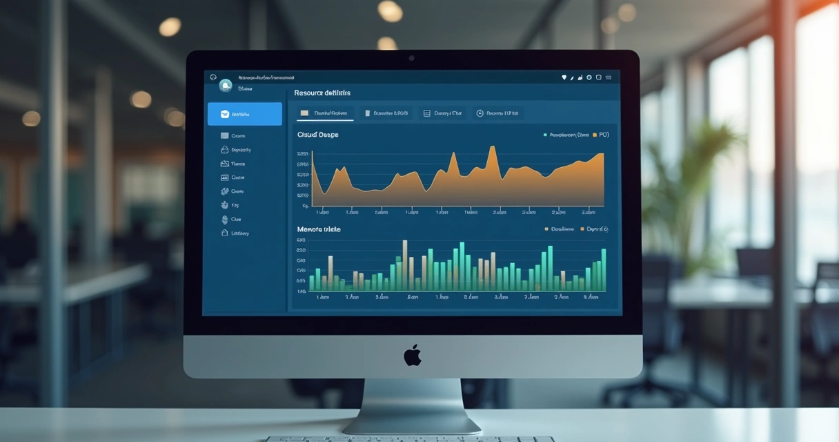Dashboard de monitoramento nuvem mostrando recursos ociosos 