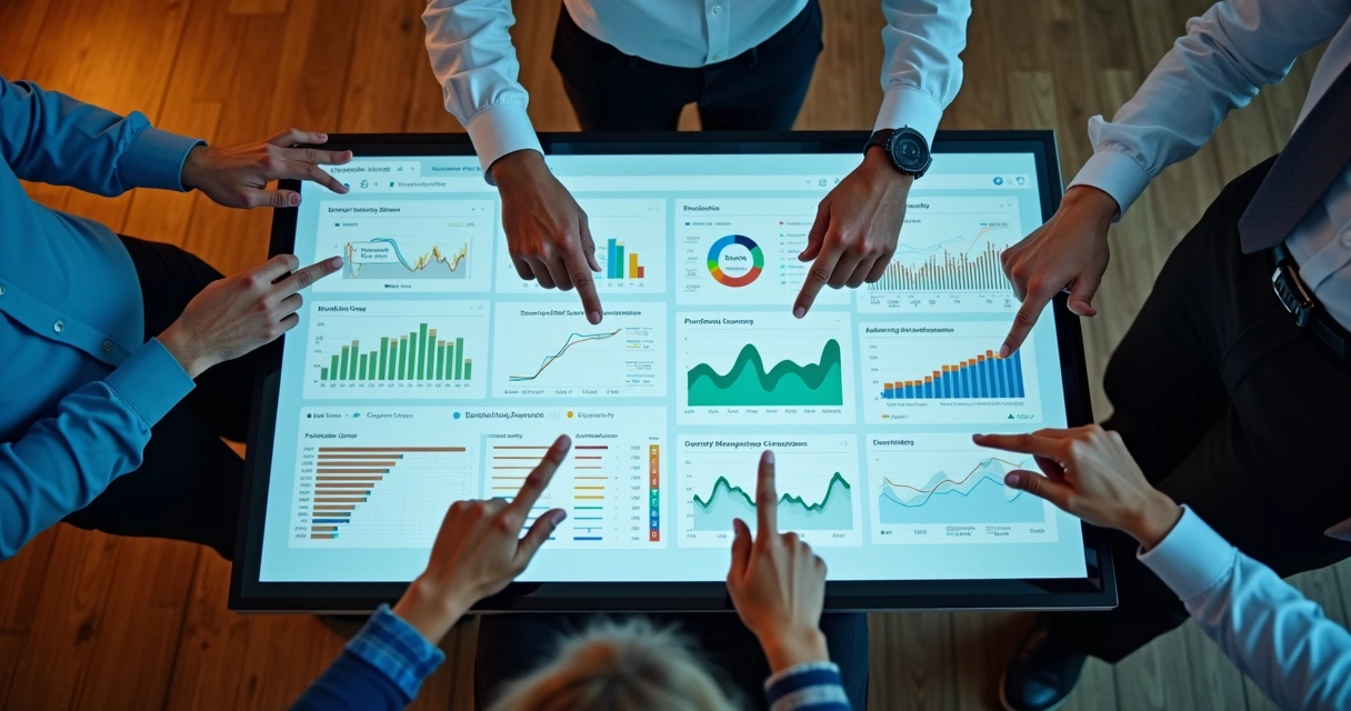 Painel digital com gráficos de perdas e recomendações 