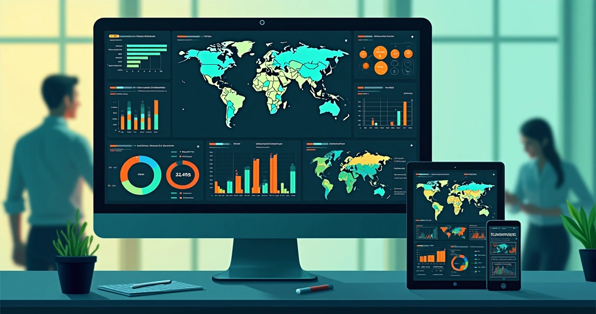 Dashboard de monitoramento de rede exibindo gráficos e dados em tempo real 