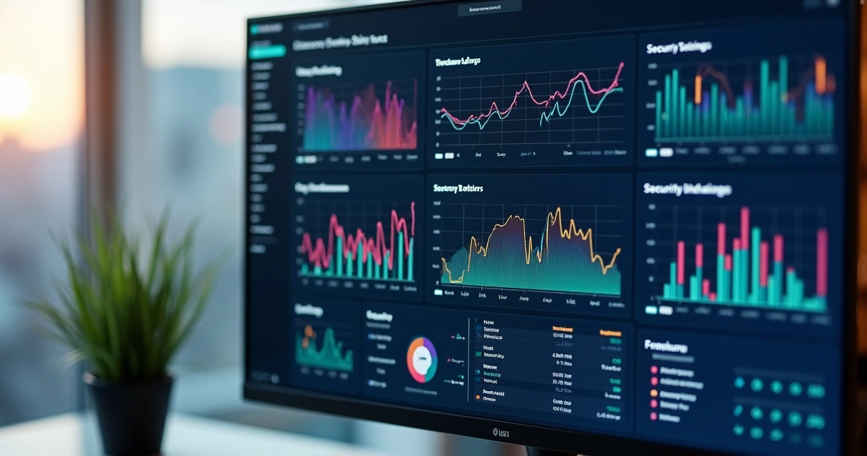 Dashboard de monitoramento SaaS com alertas visuais de segurança 
