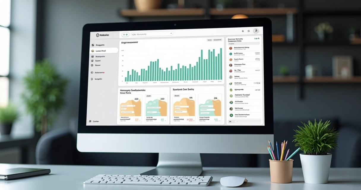 Painel de dashboard de monitoramento de grupos do WhatsApp exibindo métricas de engajamento e churn 