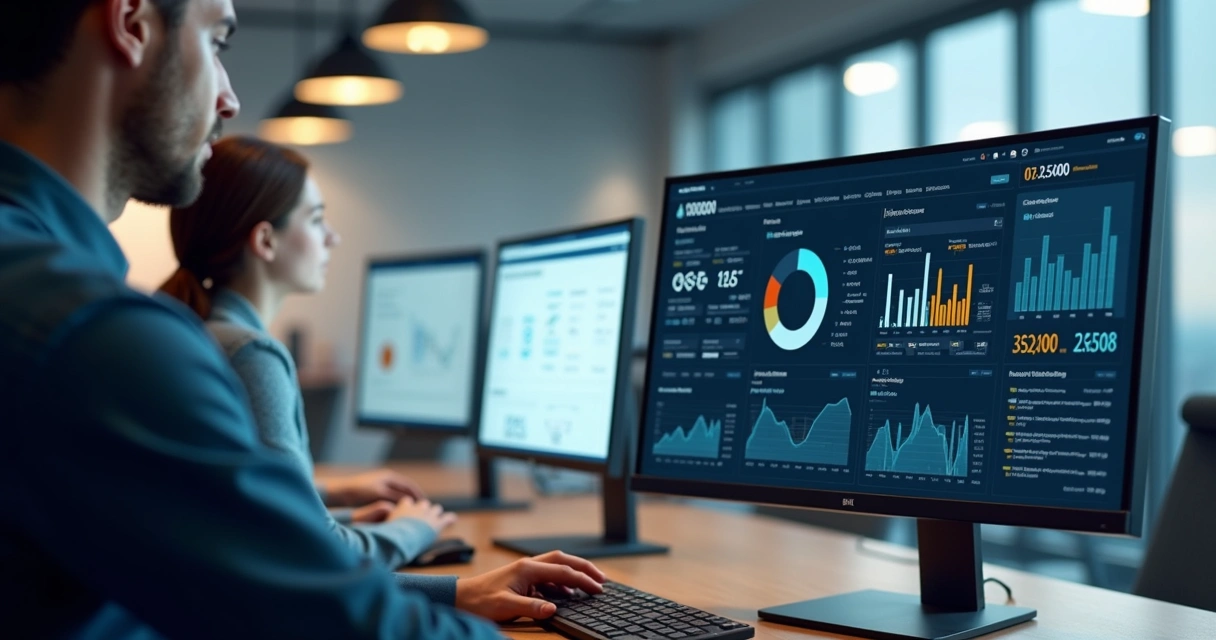 Painel de monitoramento de cobrança mostrando gráficos de desempenho
