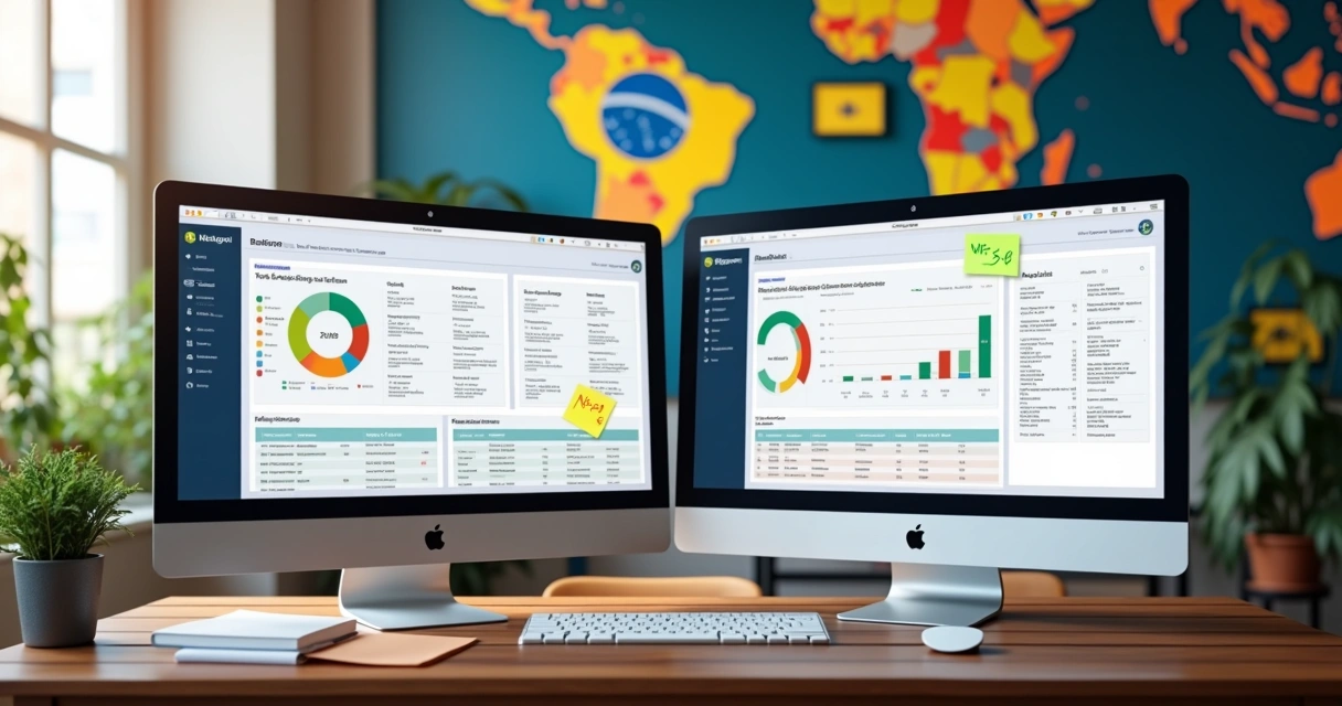 Dashboard comparando requisitos fiscais de diferentes estados do Brasil