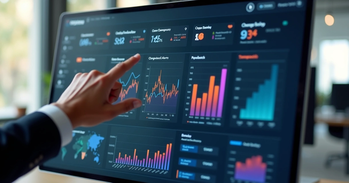 Dashboard digital com métricas de pagamentos e alertas de chargeback