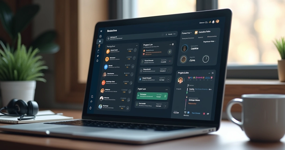 Dashboard personalizado do Notion na tela de notebook 
