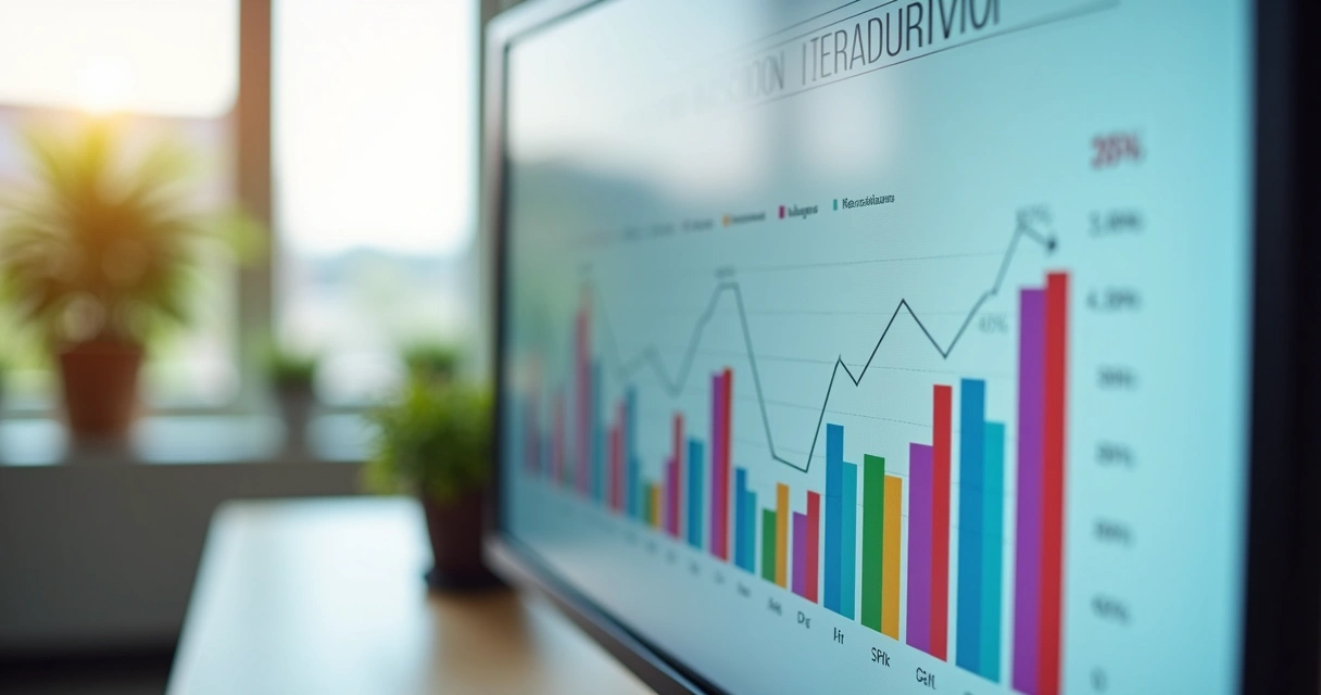 Dashboard digital mostrando NPS, CSAT e churn rate em gráficos coloridos