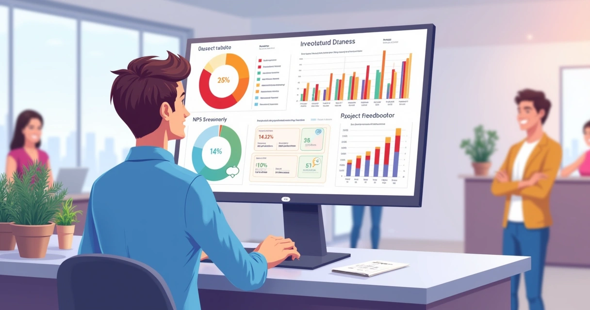 Dashboard de NPS com indicadores de hotelaria 