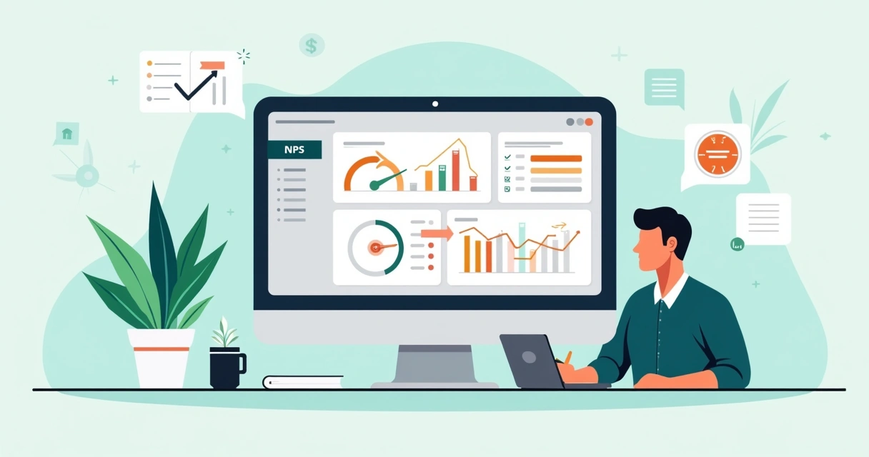 Painel de indicadores NPS com gráficos de insight 