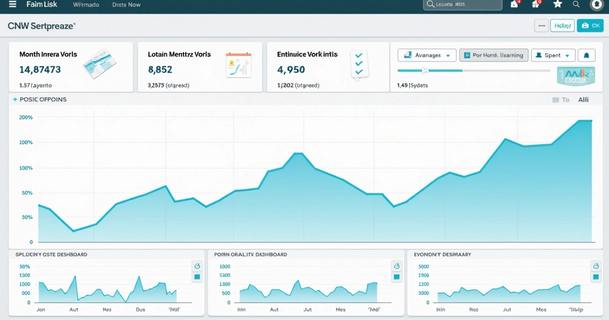 Painel de dashboard de NPS com gráficos de linhas e barras, pontos de destaque e evolução mês a mês 