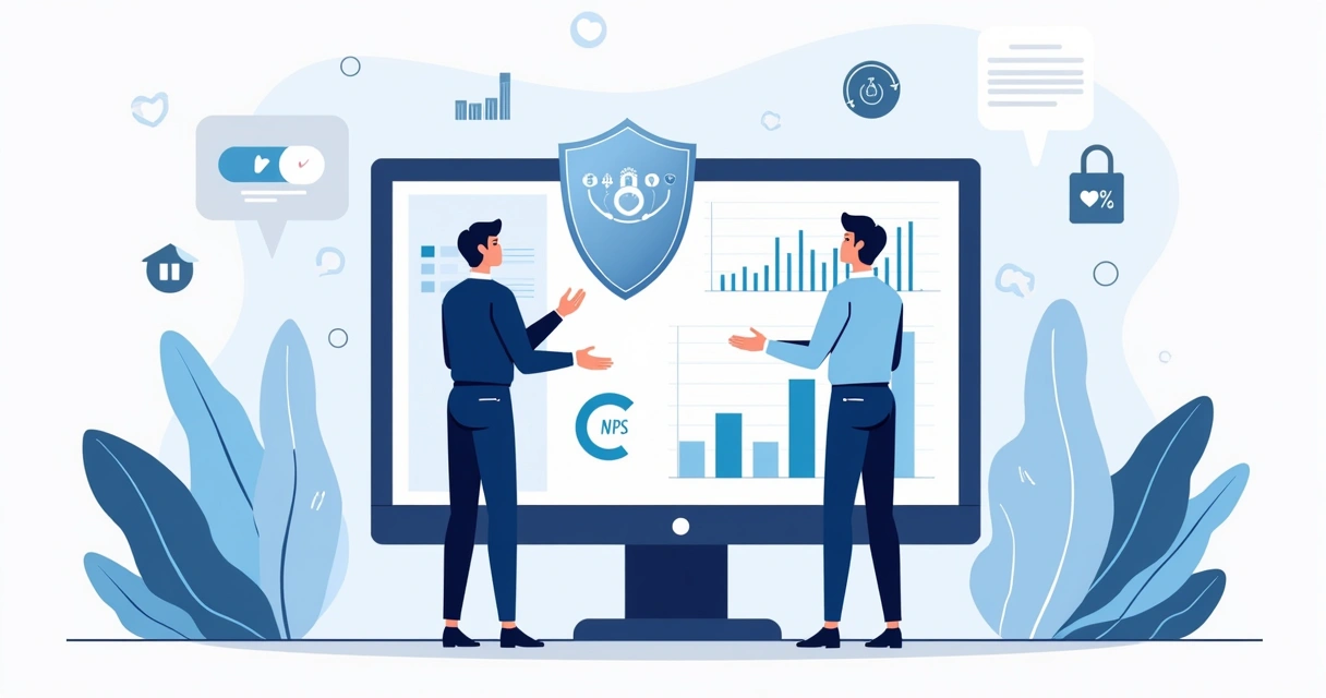 Dashboard NPS mostrando gráficos e informações de segurança