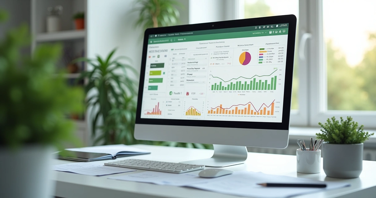 Painel de acompanhamento nutricional digital em tela de computador, com gráficos de evolução e scores 