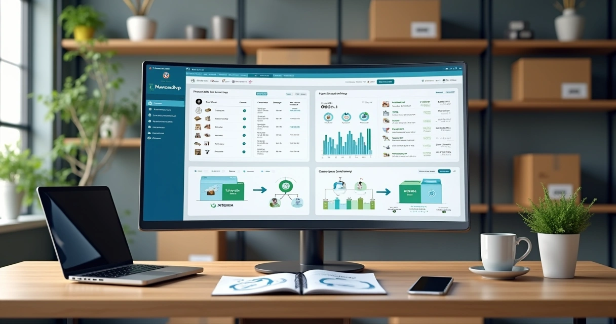 Tela de dashboard integrando pedidos e estoques entre Nuvemshop e Integrai 