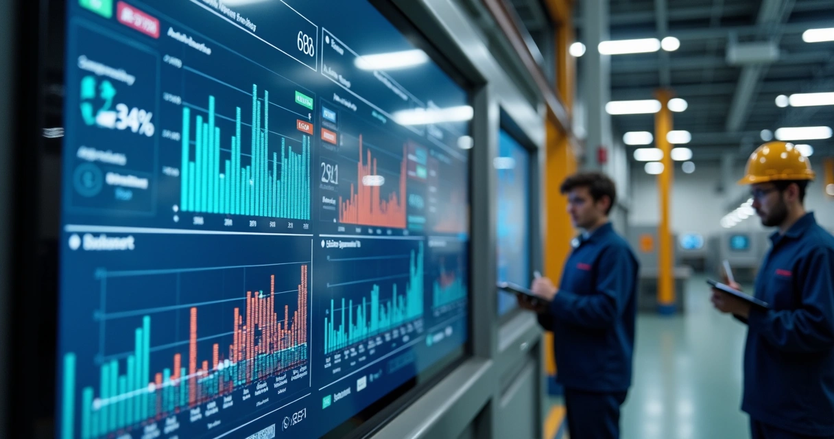 Dashboard digital do OEE em tempo real na indústria 