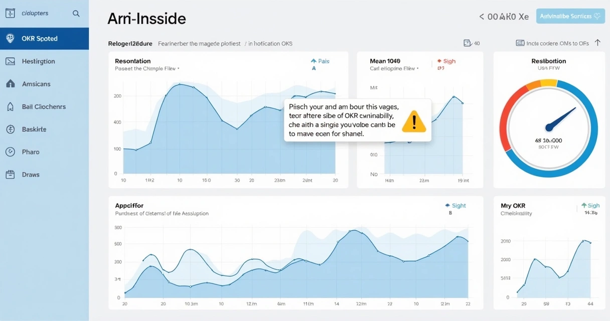 Dashboard digital com gráfico de progresso e alerta personalizado 