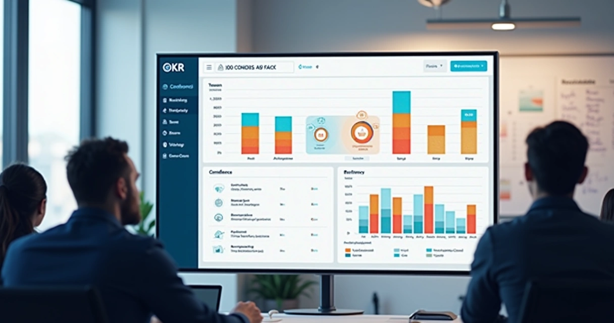 Dashboard OKR com confiança do time 