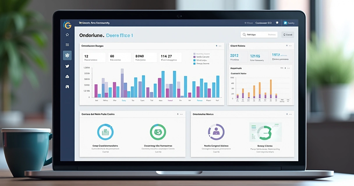 Dashboard digital com indicadores de sucesso de onboarding SaaS 