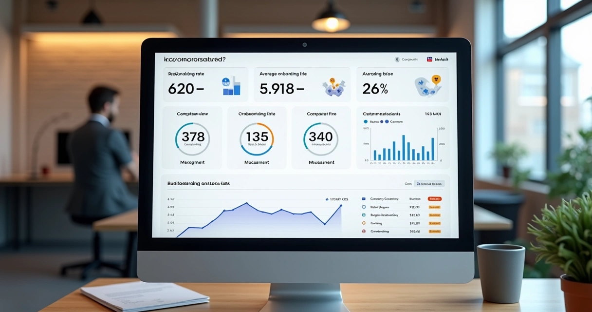 Dashboard mostrando métricas do sucesso no onboarding de clientes 
