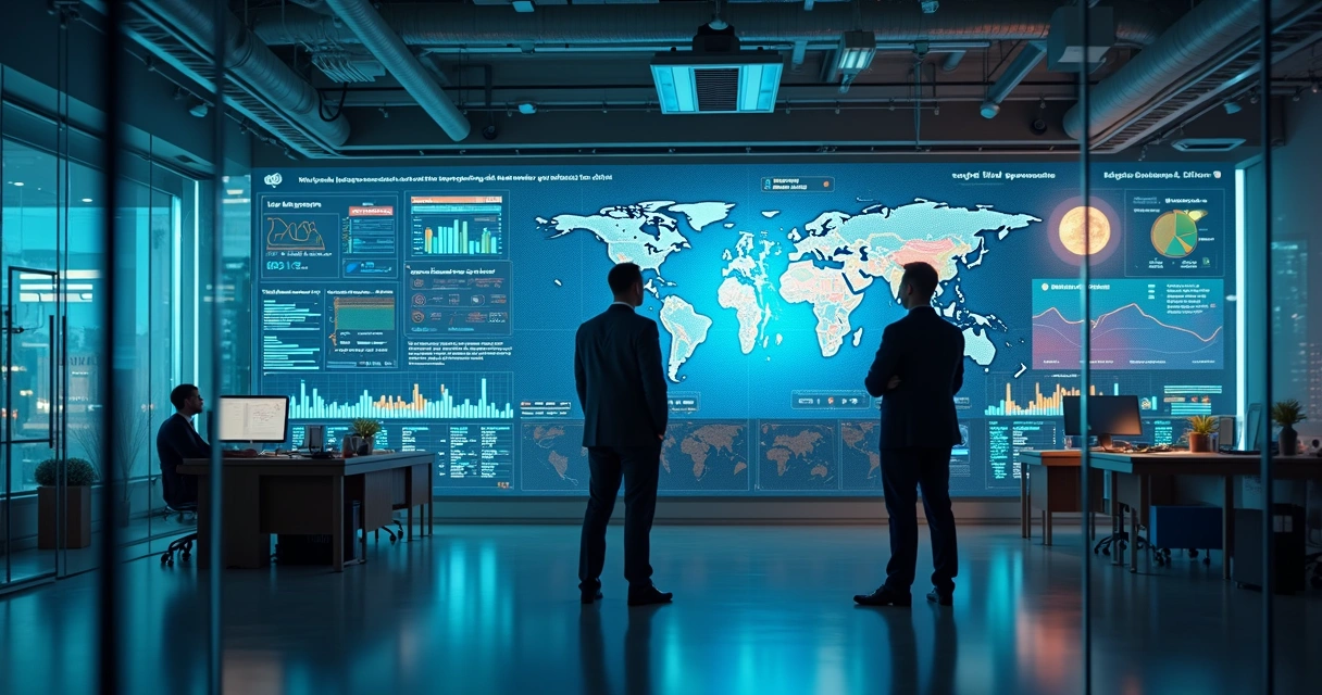 Dashboard de operação de campo com indicadores em tela digital