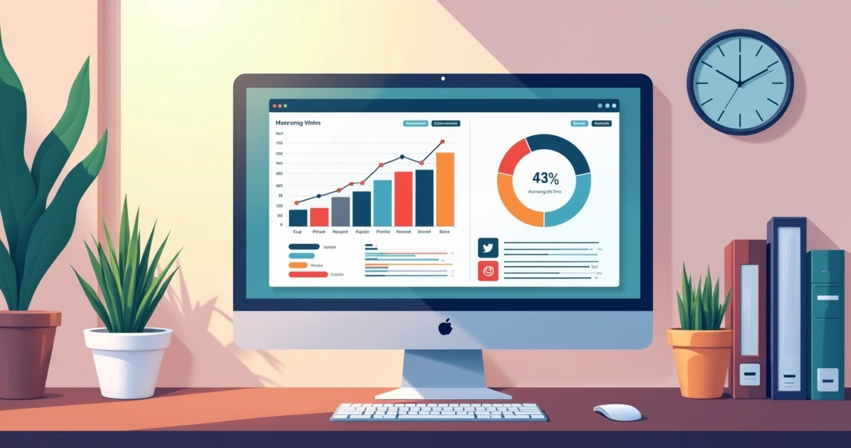 Dashboard digital mostrando resultados de parcerias contábeis 