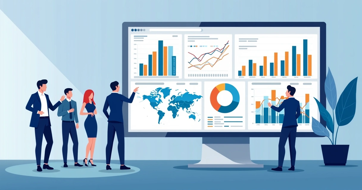 Dashboard digital mostrando performance de parceiros regionais, com gráficos destacados e representantes em diferentes áreas do mapa. 
