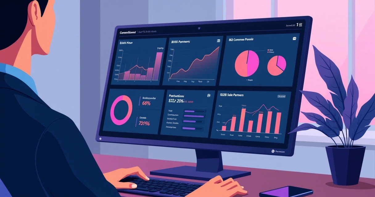 Dashboard digital de PRM mostrando performance de parceiros 