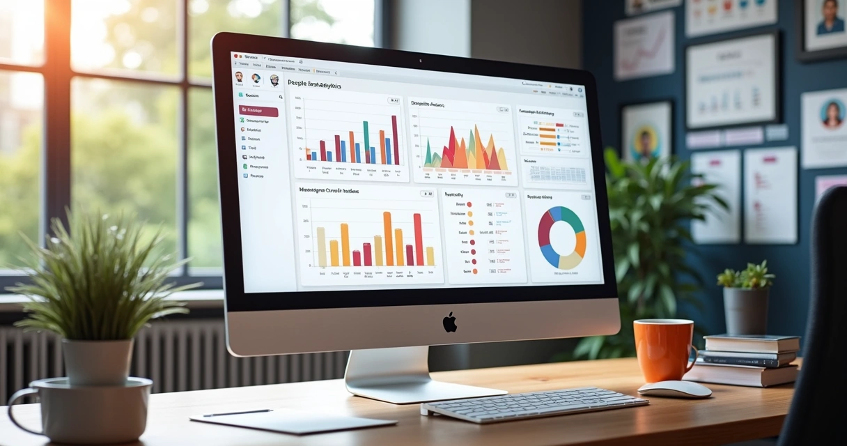 Dashboard com resultados de people analytics e indicadores de PDI