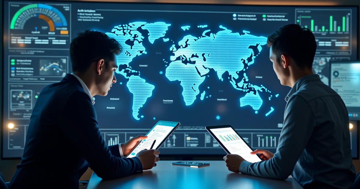 Dashboard digital com metas de parceiros, gráficos e equipe acompanhando resultados 