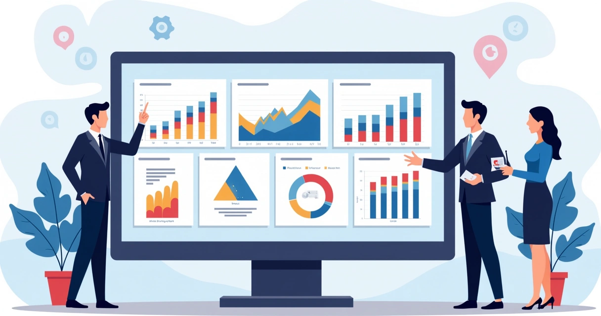 Dashboard colorido de performance de parcerias com gráficos e indicadores 