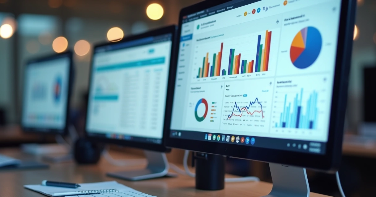 Exemplo de dashboard personalizado Salesforce com gráficos de barra, pizza e indicadores KPI 