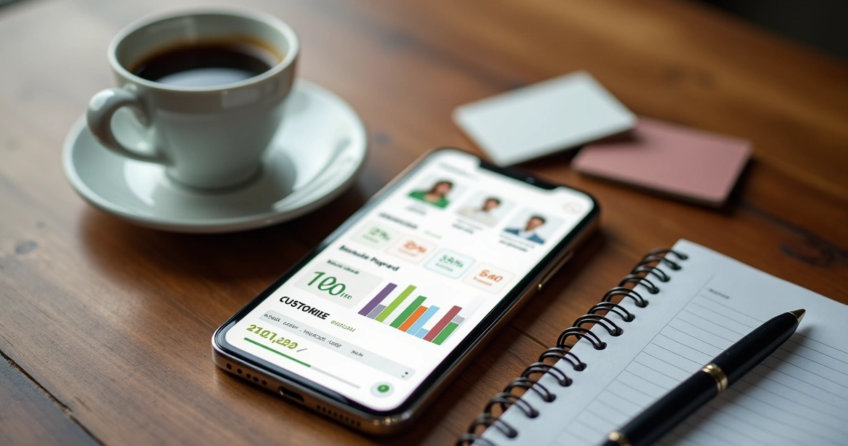Painel personalizado de programa de fidelidade em tela de celular