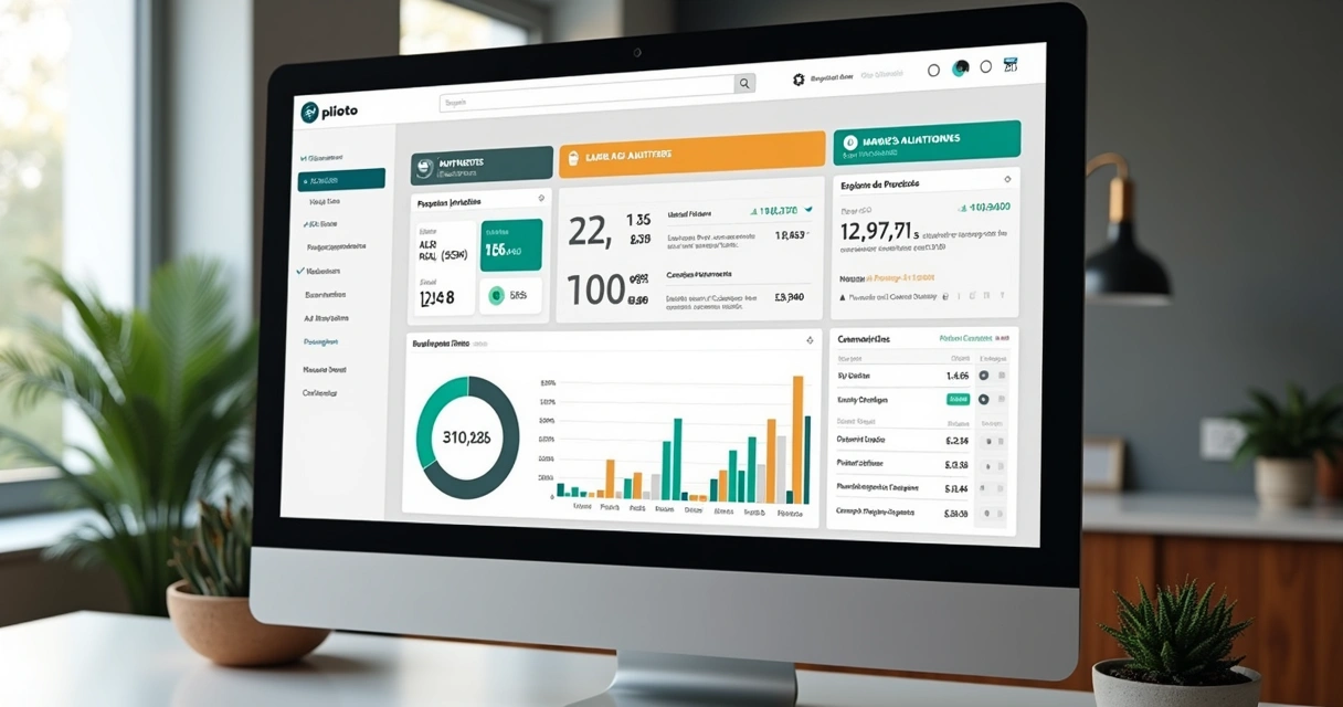 Dashboard da Piloto Imóveis mostrando atualização automática de aluguel e notificações em tempo real
