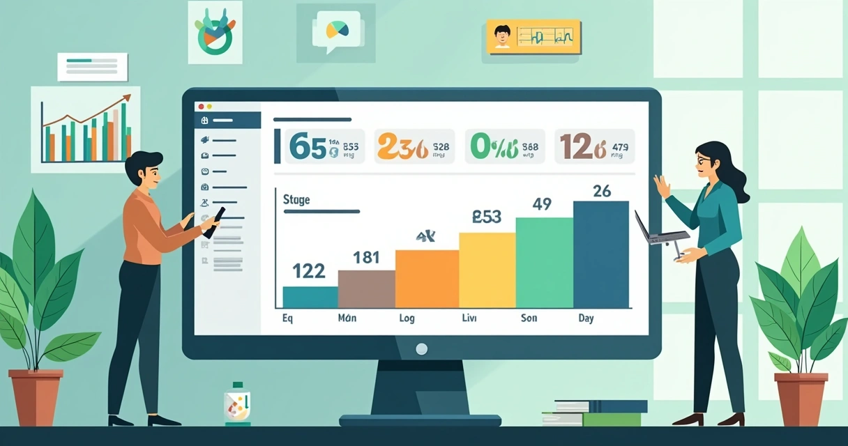 Dashboard visual de pipeline de vendas mostrando previsibilidade de resultados