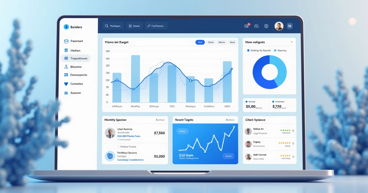 Dashboard de plataforma financeira digital 