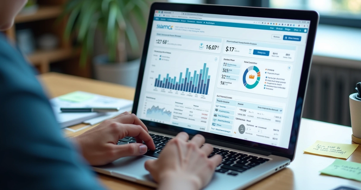 Tela de dashboard financeiro de uma plataforma de gestão de boletos 