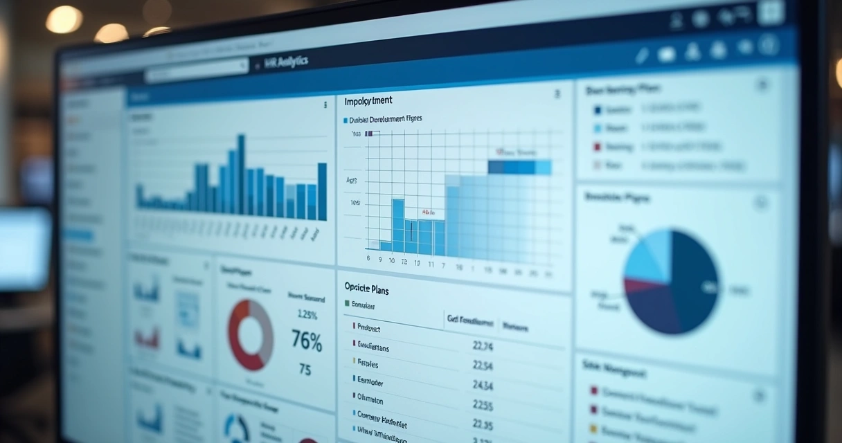 Dashboard de RH com gráficos de evolução de PDIs