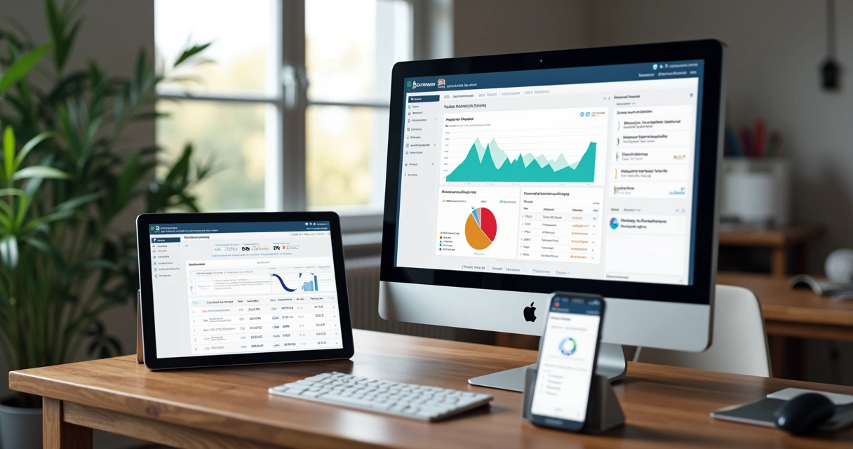 Dashboard de plataforma personalizada em computador, tablet e smartphone 