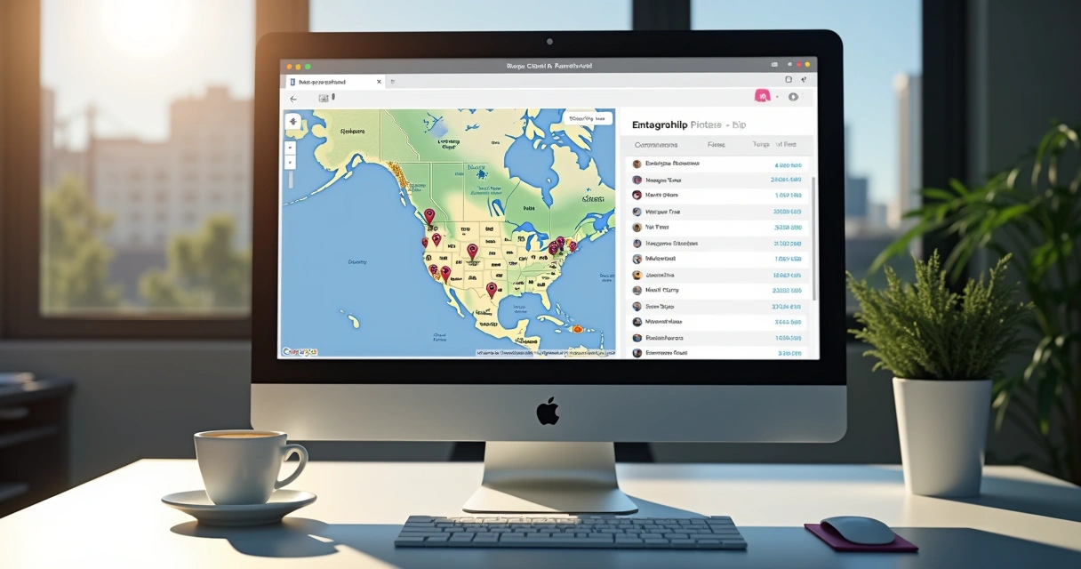Dashboard exibe mapa e marcações de ponto de funcionários 