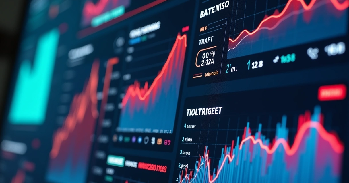 Dashboard digital com gráficos preditivos de receitas em apostas online. 