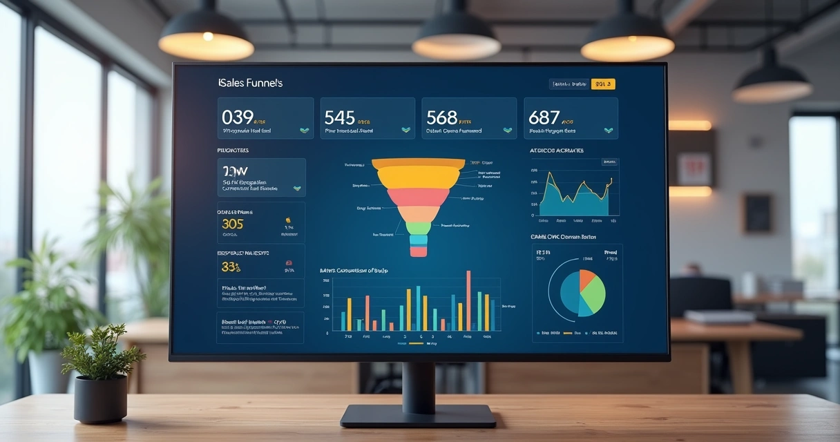Dashboard de funil de vendas de agência digital com indicadores de propostas 
