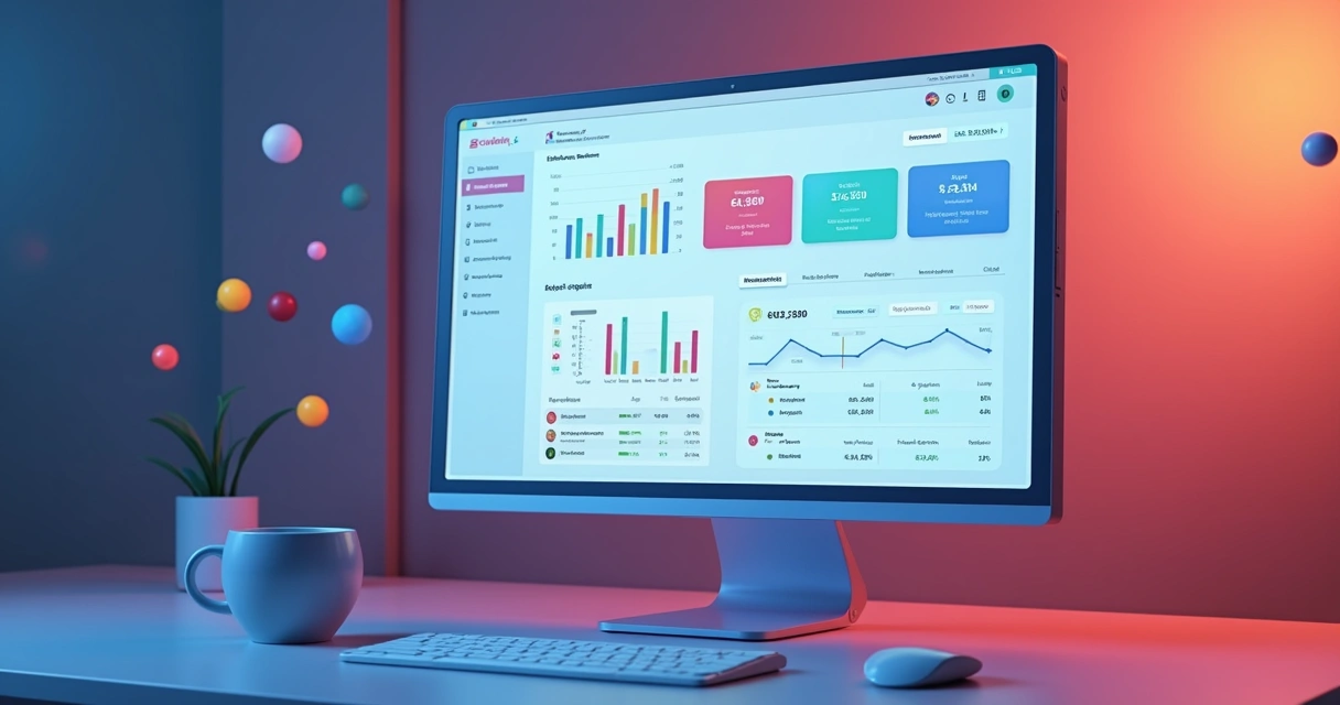 Dashboard de afiliados de um banco digital com gráficos e indicadores 
