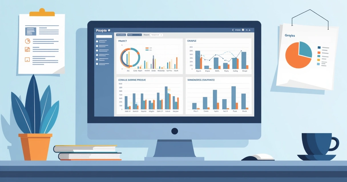Painel de acompanhamento de projeto gerado automaticamente 