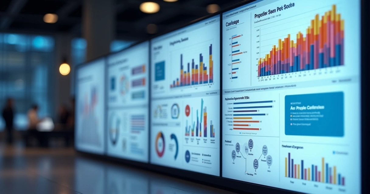 Dashboard de ERP mostrando integração de projetos, gráficos e status de tarefas 