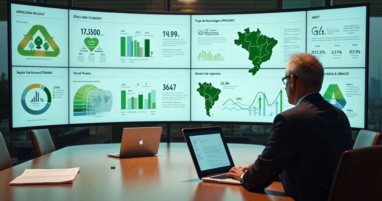 Gestora analisa painel digital com projetos da Lei de Incentivo à Reciclagem 