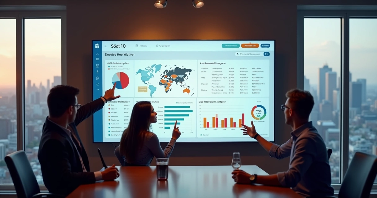 Equipe analisa dashboard B2B 