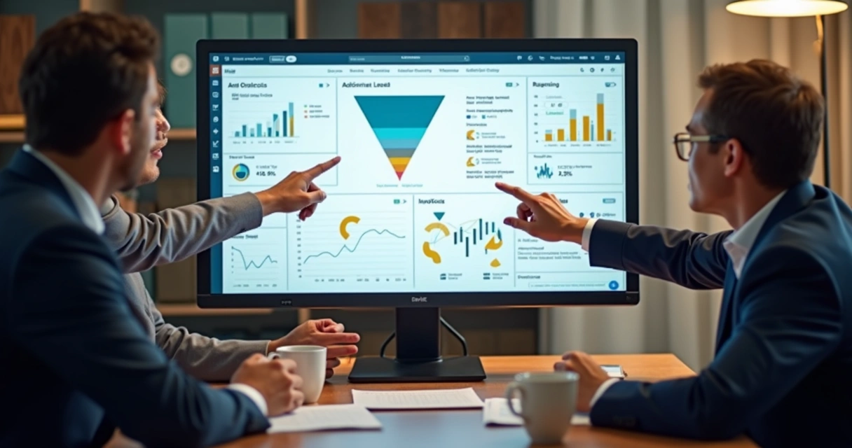 Dashboard de vendas com métricas de prospecção B2B em destaque 