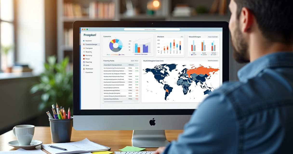 Dashboard da Prospectei mostrando análise de leads 