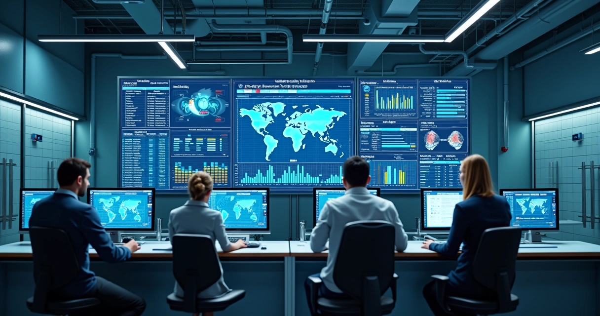 Dashboard digital mostrando controle de qualidade e rastreabilidade 