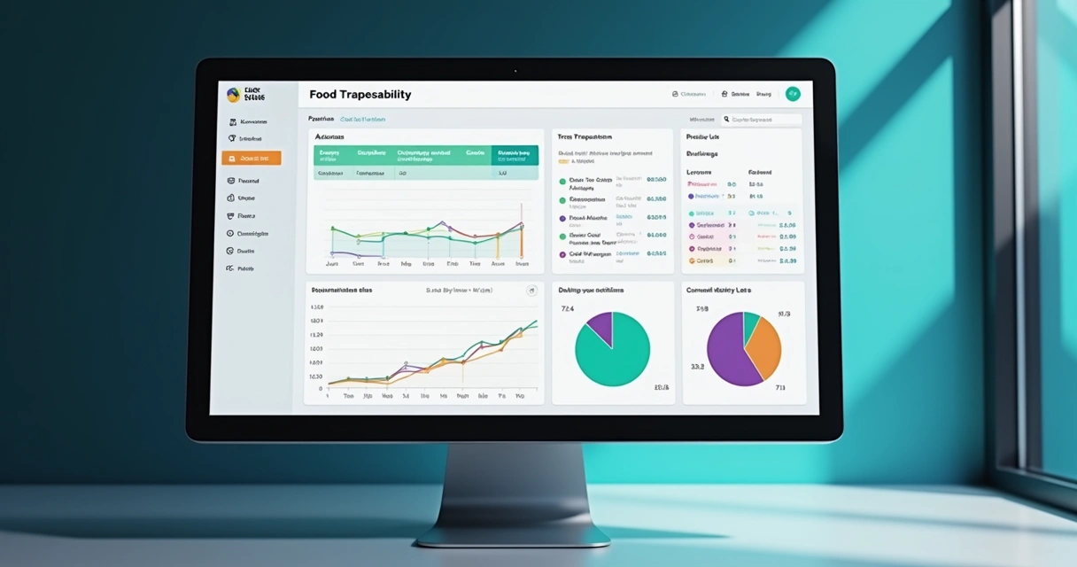 Tela de dashboard mostrando rastreabilidade de alimentos 